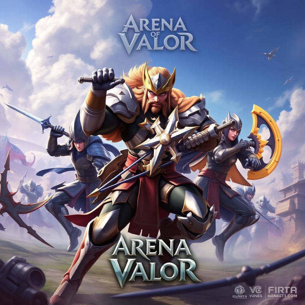 Arena of Valor key art — mobile MOBA heroes in dynamic team pose
